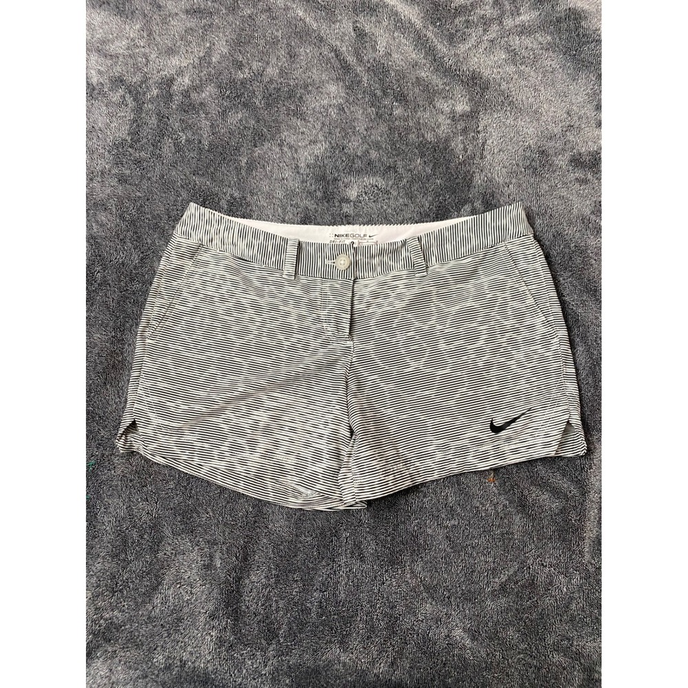 Nike Golf Dri-FIT Black And White Striped Shorts Women's Size 8 Athleticwear